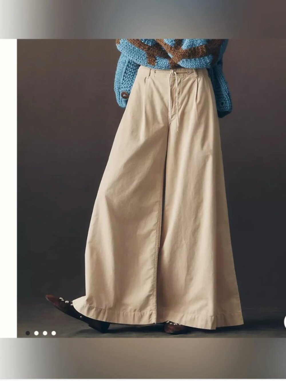 Anthropologie Pilcro Tie-Waist High-Rise Wide-Leg Cotton Trouser Jeans Size 26
